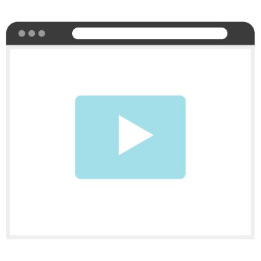 Web, vektör illüstrasyonu için video oynatıcı simgesi 