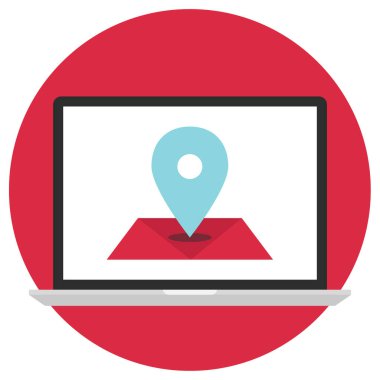 konum ve GPS simgesi. Web simgesi basit illüstrasyon 