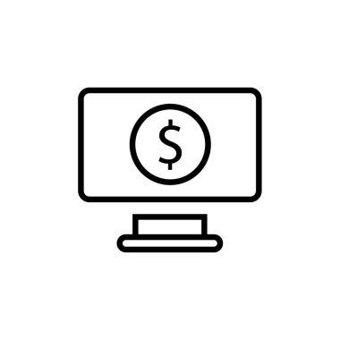 Business SEO vektör ince çizgi simgesi   