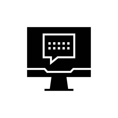 SMS ve Metin Mesajlaşması ikon vektör illüstrasyonu