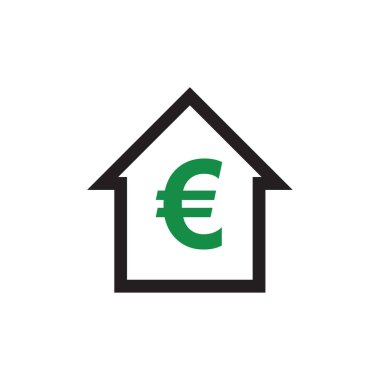 Euro işareti simgesi, vektör illüstrasyonu basit tasarım 