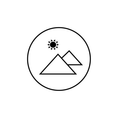 Giza piramitleri simgesi, Mısır kültür işareti, vektör illüstrasyonu 