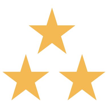 düz biçimli üç yıldız derecelendirme simgesi 