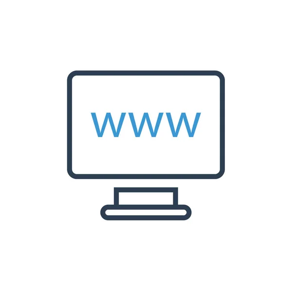 Internet Www Web Online Ikon Design Vektor – Stock-vektor