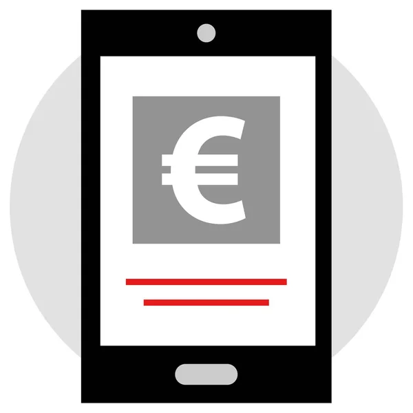 Мобильный Телефон Символом Евро Растровая Иллюстрация — стоковый вектор
