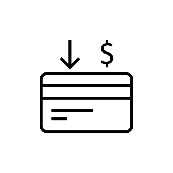 信用卡矢量图标 细线插图 白色背景的孤立轮廓 — 图库矢量图片