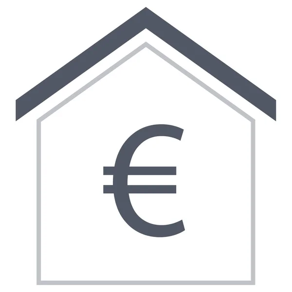 Home Euro Tabela Özsermaye Konut Web Simgesi Basit Illüstrasyon — Stok Vektör