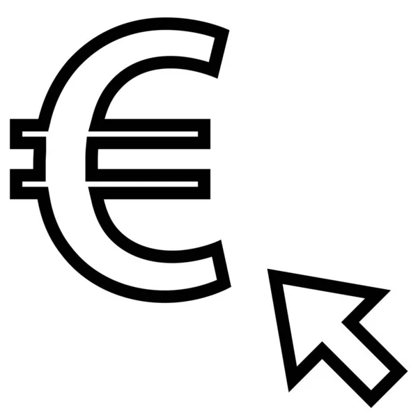Euro Ícone Web Ilustração Simples — Vetor de Stock