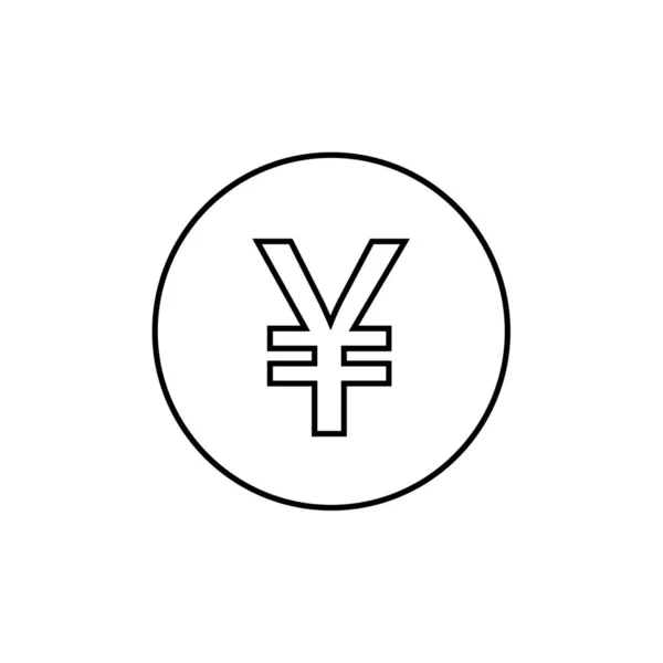 Ícone Iene Vector Isolado Segundo Plano Design Símbolo Vetorial Plano — Vetor de Stock