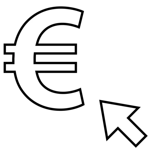 Euro Línea Cambio Moneda Icono Euro Moneda Símbolo Vector Ilustración — Vector de stock