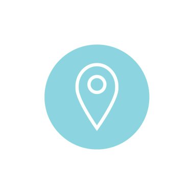 konum ve GPS simgesi. Web simgesi basit illüstrasyon 