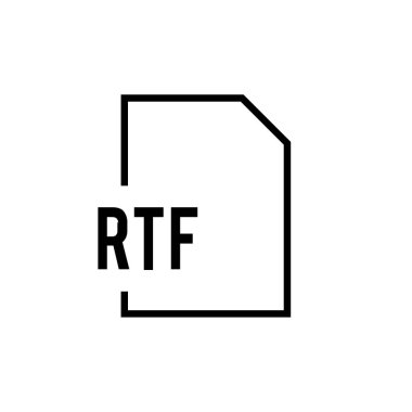 rtf dosya biçimi simgesi, vektör illüstrasyonu basit tasarım