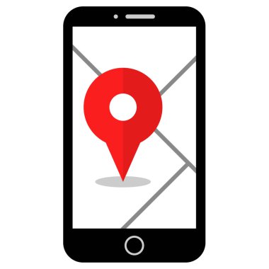 konum ve GPS simgesi. Web simgesi basit illüstrasyon 