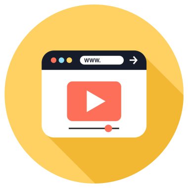 Web tarayıcı simgesi. Düz dizayn. Vektör illüstrasyonu. 