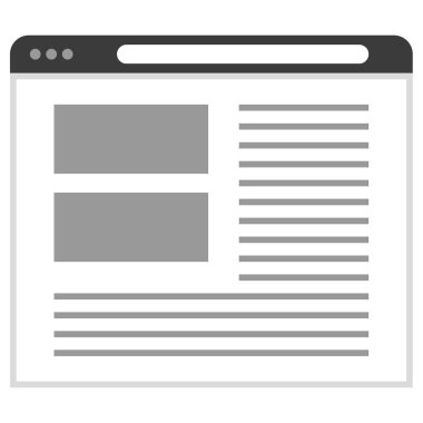 İnternet tarayıcı sayfası. ui ux 'nun basit tasarımı  