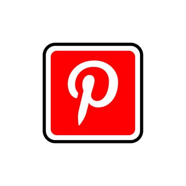 pinterest sosyal medya logosu, vektör illüstrasyonu