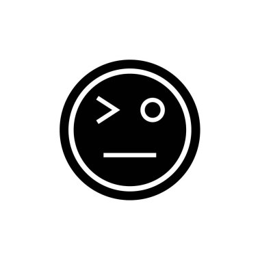 emoji düz simgesi, vektör illüstrasyonu 