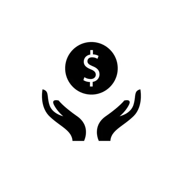 Argent Icône Vecteur Modèle Logo Dollar Illustration Vectorielle — Image vectorielle