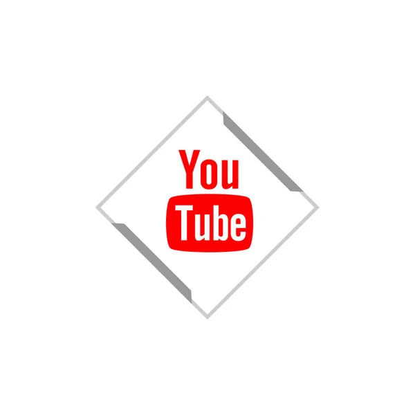 Youtube标识 在线视频共享和社交媒体平台的矢量插图 — 图库矢量图片