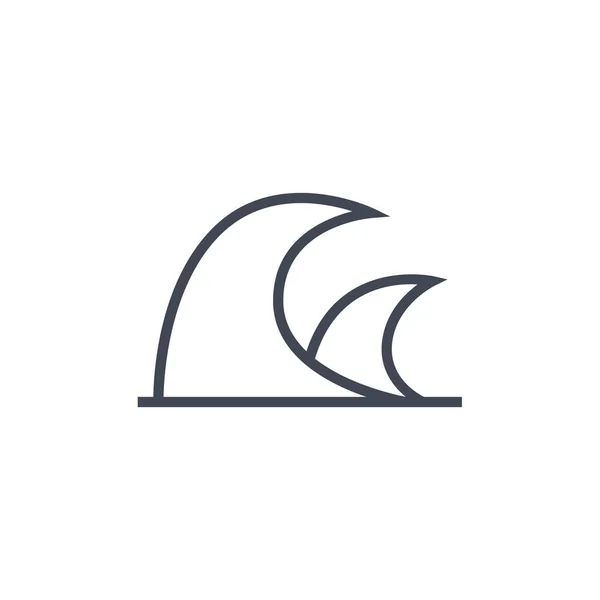 Vektor Illustration Von Strandwellen Ozean Modernes Symbol — Stockvektor