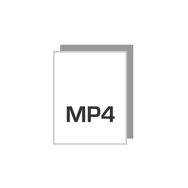 Icona Formato File Mp4 Disegno Semplice Illustrazione Vettoriale — Vettoriale Stock