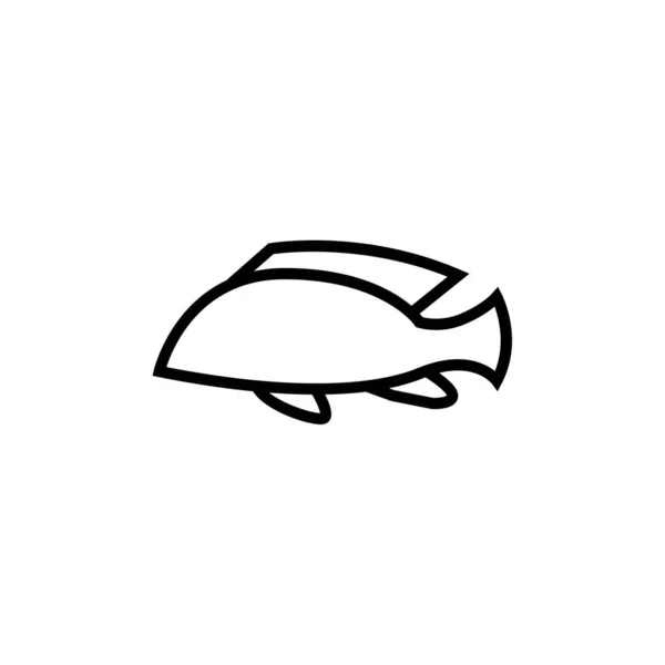 Рибний Значок Вектор Ізольований Білому Тлі — стоковий вектор