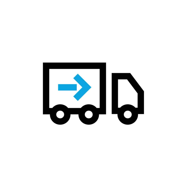 Ikona Ciężarówki Dostawczej Znak Cienkiej Linii Odizolowany Symbol Konturu Ilustracja — Wektor stockowy