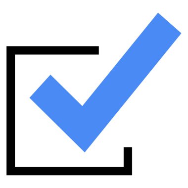 İşaretin mavi ve beyaz kare simgesinin vektör illüstrasyonu