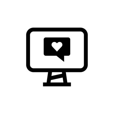 Aşk mesajı ikonu vektör illüstrasyon tasarımlı kalp