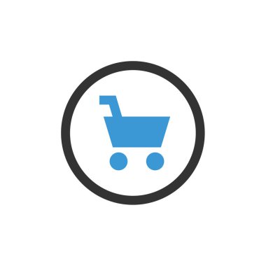 Alışveriş arabası simgesi, vektör illüstrasyonu