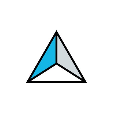 Bir üçgen simgesinin vektör illüstrasyonu