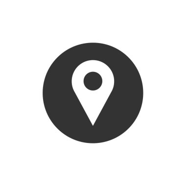 Web ve mobil uygulama tasarımınız için beyaz arkaplanda izole edilmiş konum simgesi vektörü, harita logosu konsepti