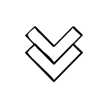 aşağı çift ok işaretçisi işaret