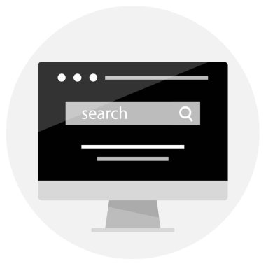 Google arama çubuğu bilgisayar ekranı çevrimiçi ağını ara.