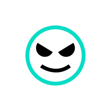 emoji düz simgesi, vektör illüstrasyonu 