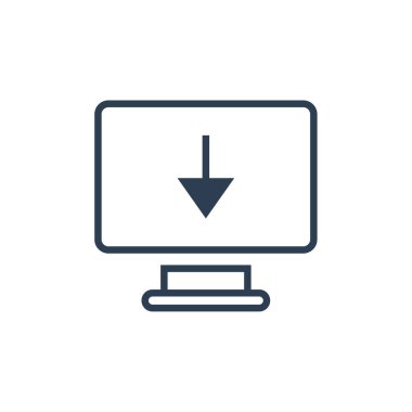 Aşağıya ok indir, bilgisayar ekranı Mac kaydet