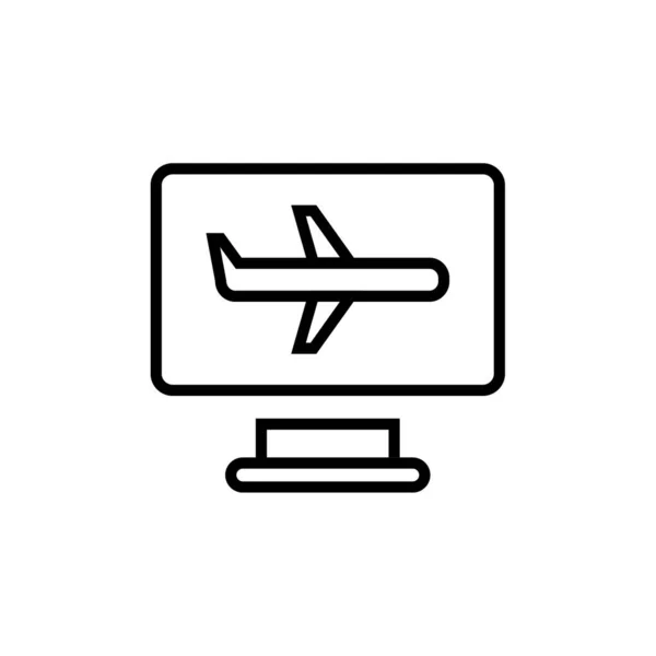Plane Line Icon Concept Sign — Stock Vector
