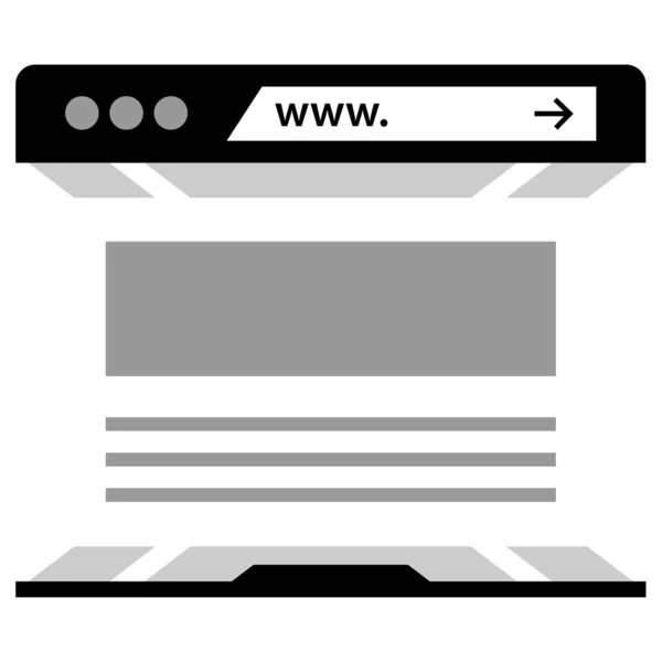 Navegador Ícone Web Ilustração Simples — Vetor de Stock