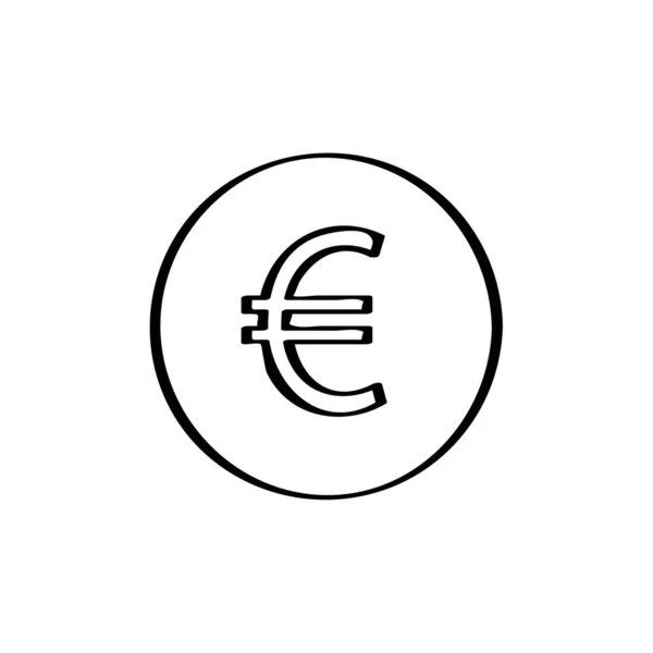 Ícone Sinal Euro Símbolo Moeda Ilustração Vetorial — Vetor de Stock