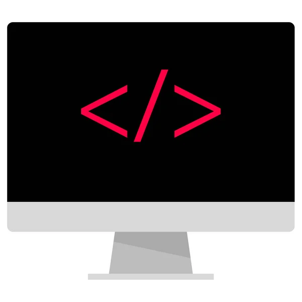 Code Weergave Computer Icoon — Stockvector