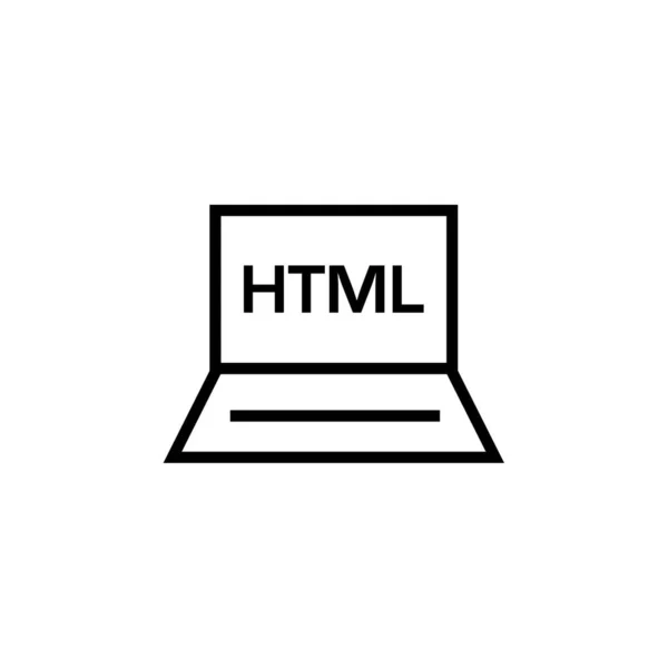 Html Portátil Desarrollo Web Línea — Vector de stock