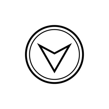 GPS ve Seyrüsefer Sanatı ok ikonu vektör illüstrasyonu