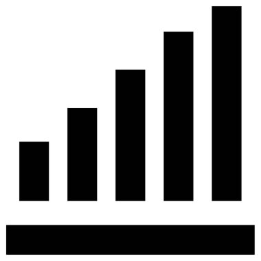 ekonomi veri çubukları grafiği basit simge, vektör illüstrasyonu