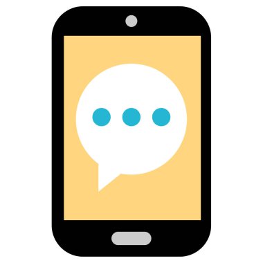sohbet mesajı simgesi olan cep telefonu