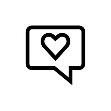 Valentine İleti ikonu vektör illüstrasyonu