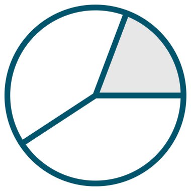 Pasta grafiği basit simgesi, vektör çizim