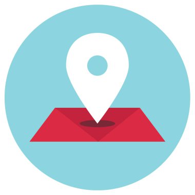 Web ve mobil uygulama tasarımınız için beyaz arkaplanda izole edilmiş konum simgesi vektörü, harita logosu konsepti 