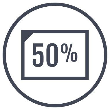 Belgenin yarı fiyatına. Web simgesi basit illüstrasyon