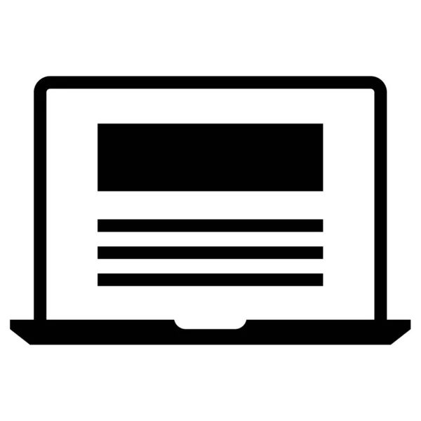 Laptop Przeglądanie Ikona Internetowa Ilustracja — Wektor stockowy