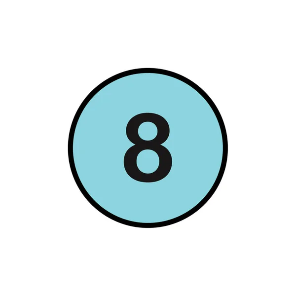 Number Eight Vector Illustration — Stock Vector